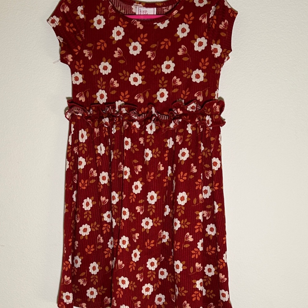 Floral Red Kids Dress